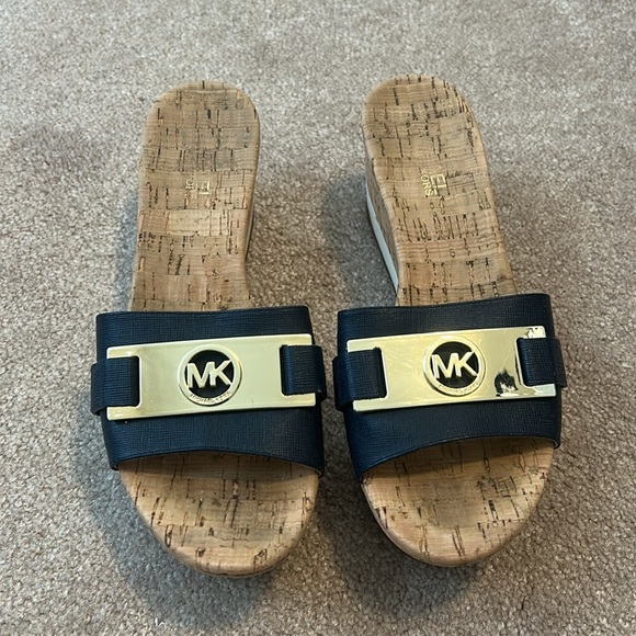 MICHAEL Michael Kors Navy Warren Platform Wedge Sandals, Size 7.5 - Picture 2 of 10